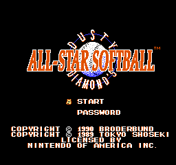 Dusty Diamond's All-Star Softball (USA) Title Screen